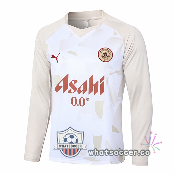 Soccer Sweater Manchester City White Yellow 2024-2025