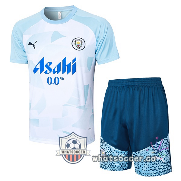 Manchester City Training T-Shirts + Shorts Blue 2024-2025
