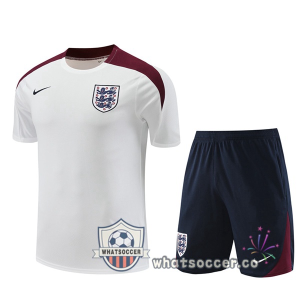 England Training T-Shirts + Shorts White 2024-2025