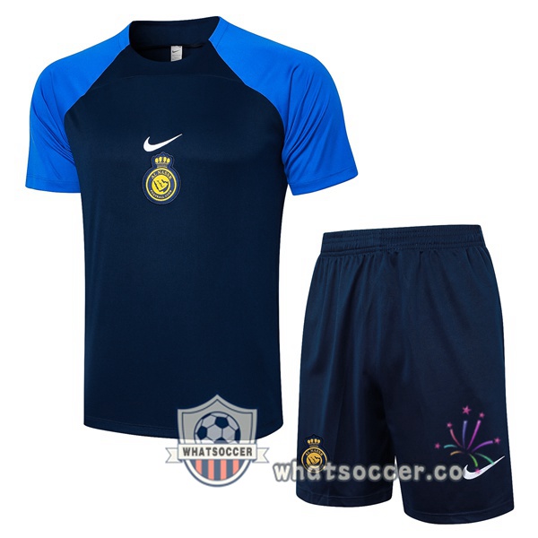 Al-Nassr FC Training T-Shirts + Shorts Blue Royal 2024-2025