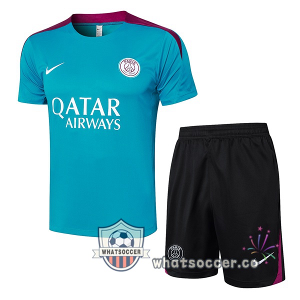 Paris PSG Training T-Shirts + Shorts Green 2024-2025