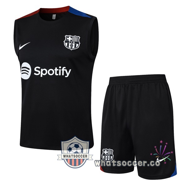 FC Barcelona Soccer Vest + Shorts Black 2024-2025