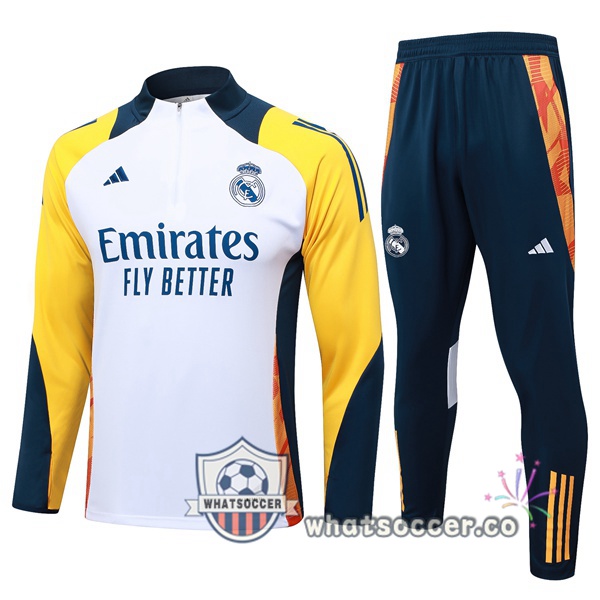 Tracksuit Real Madrid White Yellow 2024-2025