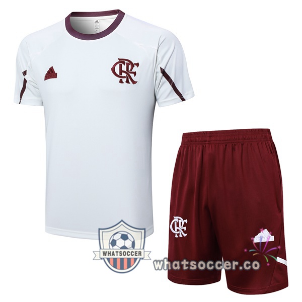 Flamengo Training T-Shirts + Shorts White 2024-2025