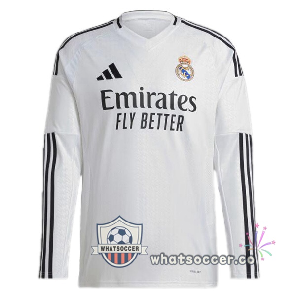 Real Madrid Home Soccer Jerseys Long Sleeve White 2024-2025