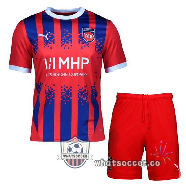 FC Heidenheim Kids Home Soccer Jerseys Red 2024-2025