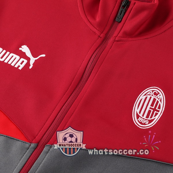 Training Jacket AC Milan Red Gray 2024-2025