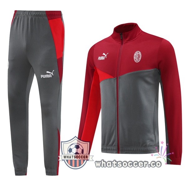 Training Jacket AC Milan Red Gray 2024-2025