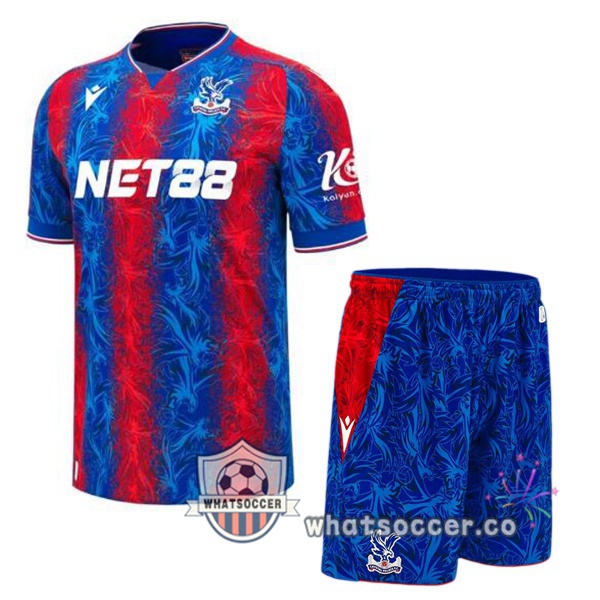 Crystal Palace Kids Home Soccer Jerseys Red Blue 2024-2025