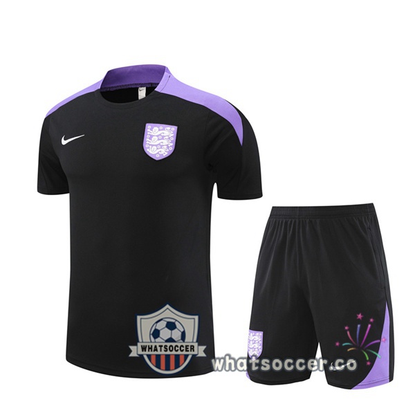 England Training T-Shirts + Shorts Black 2024-2025