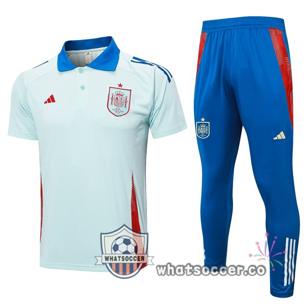 Training Polo Spain + Pants Blue 2024-2025