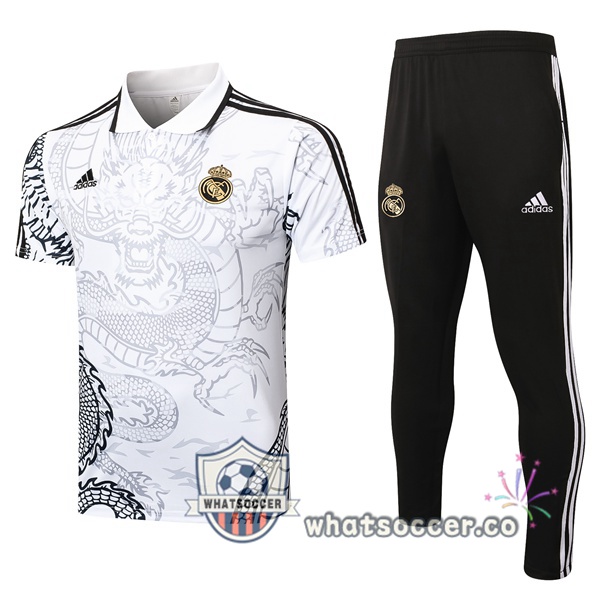 Training Polo Real Madrid + Pants White 2024-2025