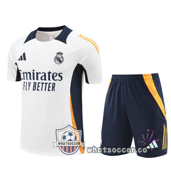 Real Madrid Training T-Shirts + Shorts White 2024-2025