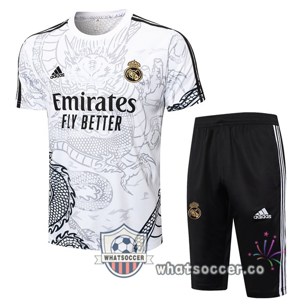 Real Madrid Training T-Shirts + Shorts White 2024-2025