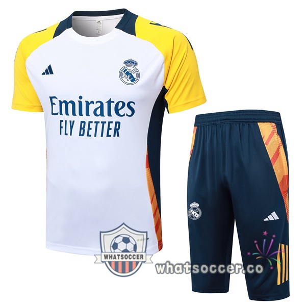 Real Madrid Training T-Shirts + Shorts White 2024-2025