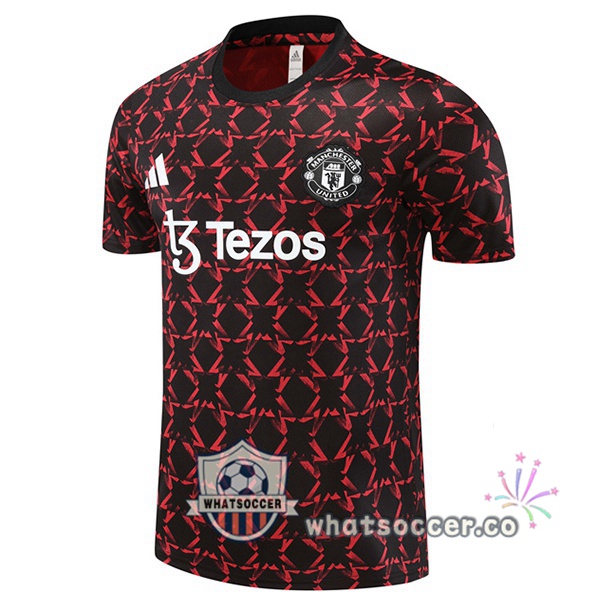Manchester United Training T-Shirts Black Red 2024-2025
