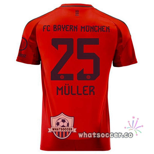 Bayern Munich (Müller 25) Home Soccer Jerseys Red 2024-2025