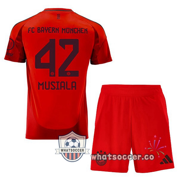 Bayern Munich (Musiala 42) Kids Home Soccer Jerseys Red 2024-2025