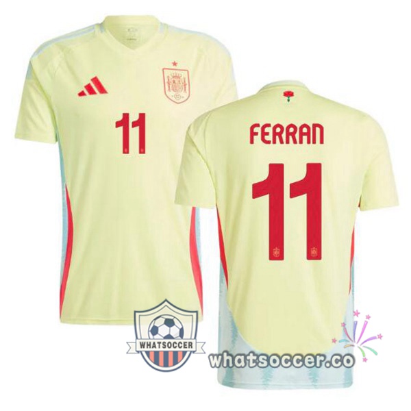 Spain (FERRAN 11) Away Soccer Jerseys Yellow 2024-2025