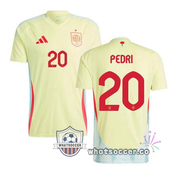 Spain (PEDRI 20) Away Soccer Jerseys Yellow 2024-2025