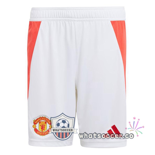 Manchester United Home Soccer Shorts White 2024-2025