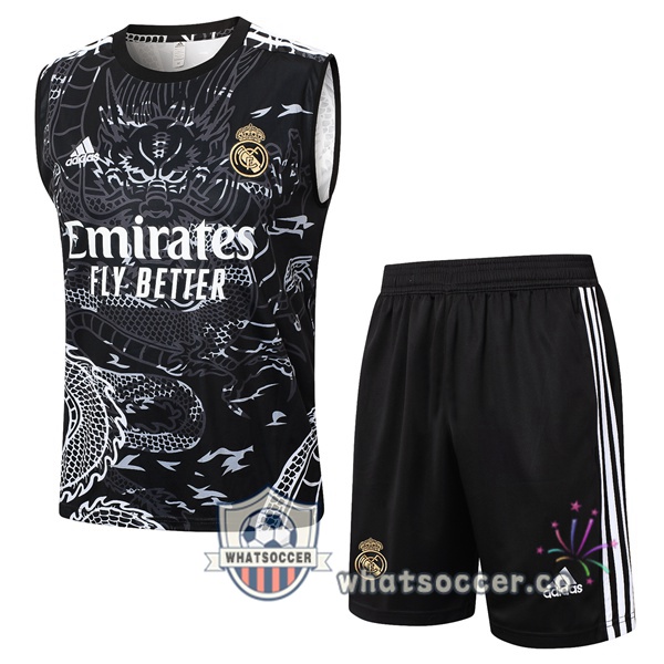 Real Madrid Soccer Vest + Shorts Black 2024-2025