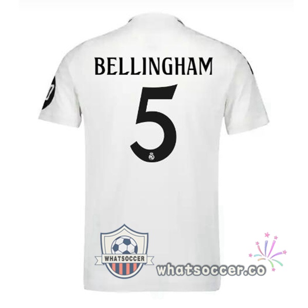Real Madrid (Bellingham 5) Home Soccer Jerseys White 2024-2025
