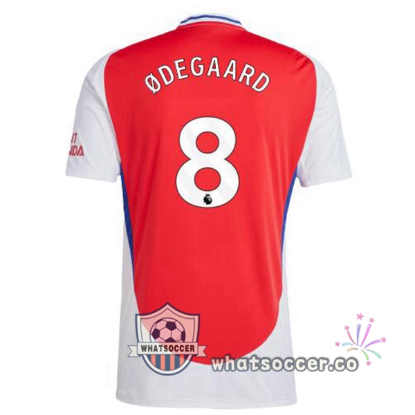 Arsenal (ØDEGAARD 8) Home Soccer Jerseys Red White 2024-2025