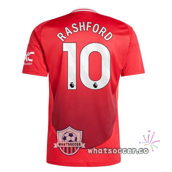 Manchester United (Rashford 10) Home Soccer Jerseys Red 2024-2025