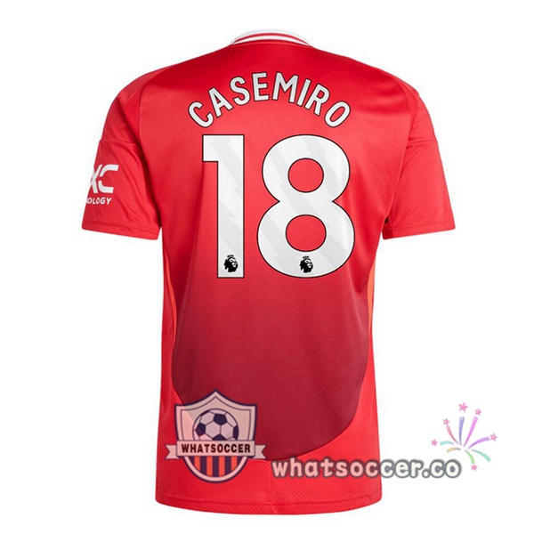 Manchester United (Casemiro 18) Home Soccer Jerseys Red 2024-2025