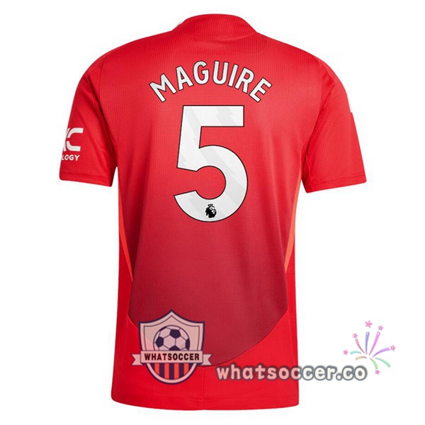 Manchester United (Maguire 5) Home Soccer Jerseys Red 2024-2025