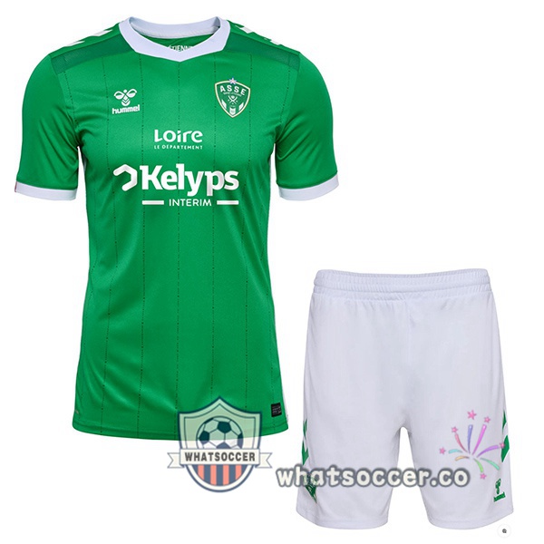 AS St Etienne Kids Home Soccer Jerseys Green 2024-2025