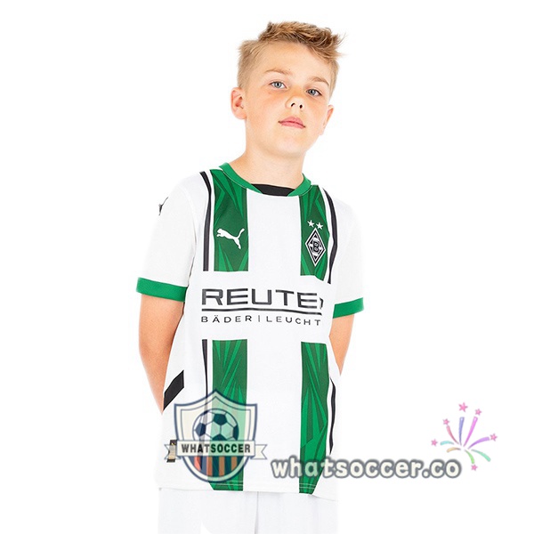 Monchengladbach Kids Home Soccer Jerseys White 2024-2025