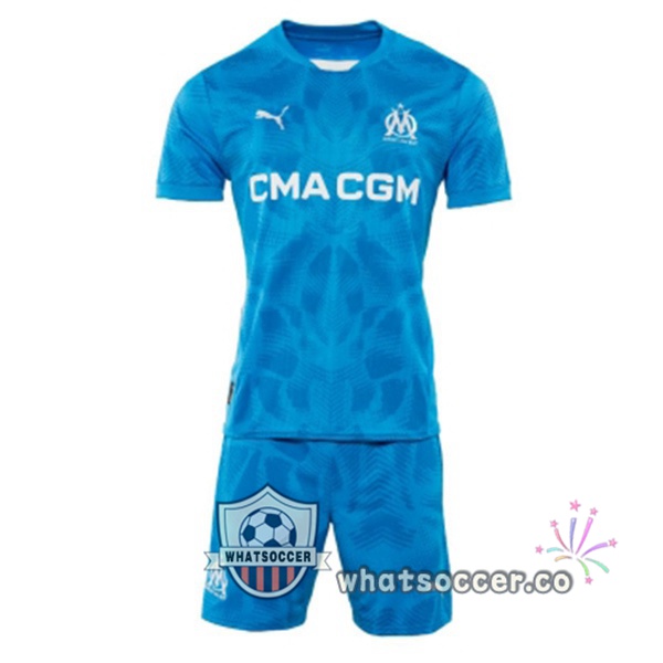 Olympique de Marseille Kids Goalkeeper Soccer Jerseys Blue 2024-2025
