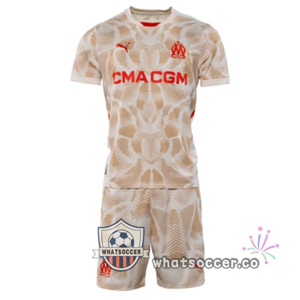 Olympique de Marseille Kids Goalkeeper Soccer Jerseys Orange 2024-2025