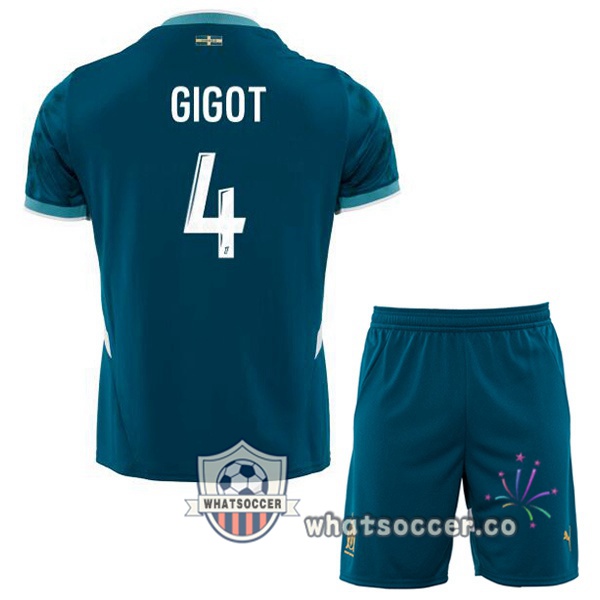 Olympique de Marseille (GIGOT 4) Kids Away Soccer Jerseys Blue 2024-2025