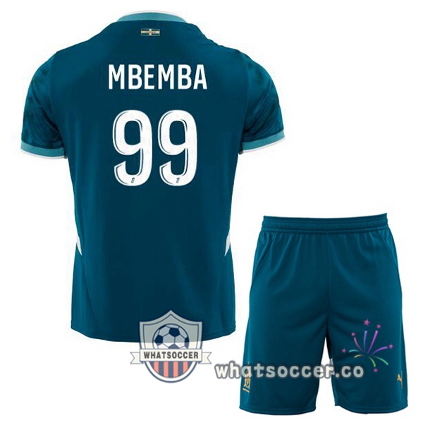 Olympique de Marseille (MBEMBA 99) Kids Away Soccer Jerseys Blue 2024-2025