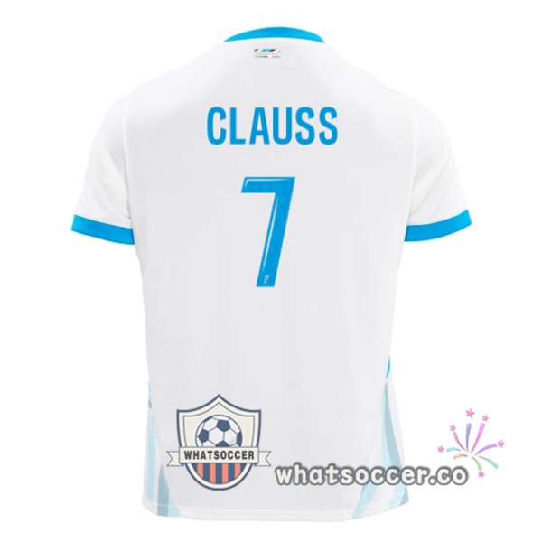 Olympique de Marseille (CLAUSS 7) Home Soccer Jerseys White 2024-2025