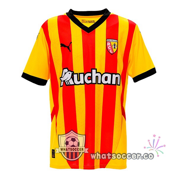 RC Lens Home Soccer Jerseys Yellow Red 2024-2025