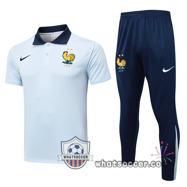 Training Polo France + Pants Blue 2024-2025