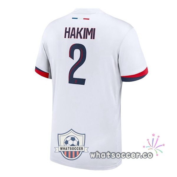 Paris PSG (Hakimi 2) Away Soccer Jerseys White 2024-2025