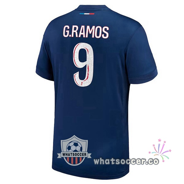 Paris PSG (G.Ramos 9) Home Soccer Jerseys Blue Royal 2024-2025