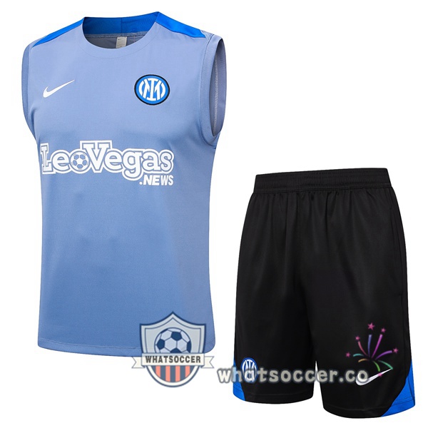 Inter Milan Soccer Vest + Shorts Blue 2024-2025
