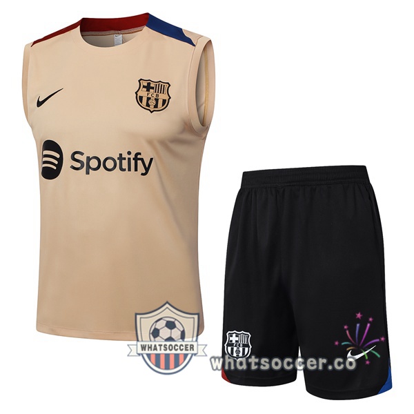 FC Barcelona Soccer Vest + Shorts Yellow 2024-2025