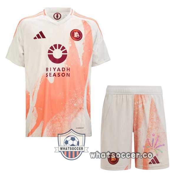AS Roma Kids Away Soccer Jerseys White 2024-2025