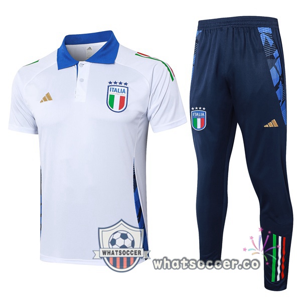 Training Polo Italy + Pants White 2024-2025