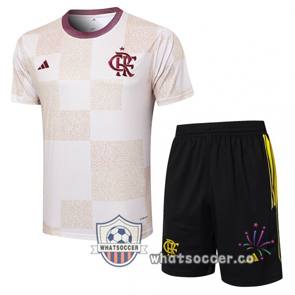 Flamengo Training T-Shirts + Shorts White 2024-2025