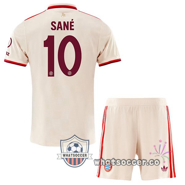 Bayern Munich (Sané 10) Kids Third Soccer Jerseys Yellow 2024-2025