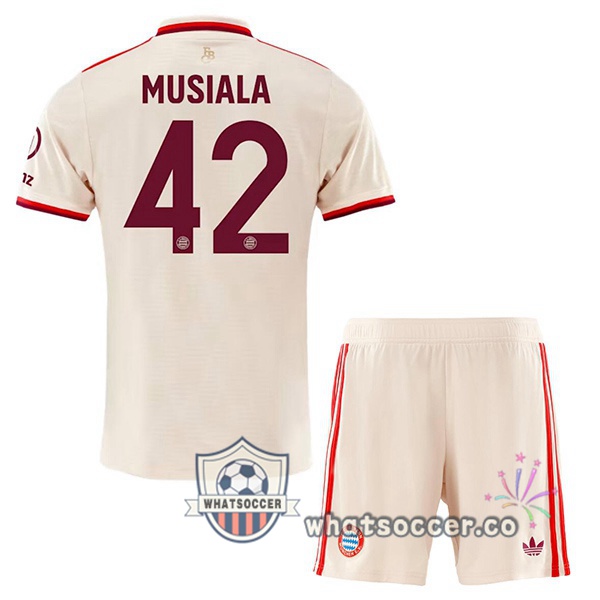 Bayern Munich (Musiala 42) Kids Third Soccer Jerseys Yellow 2024-2025