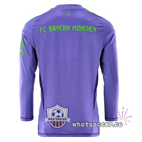 Bayern Munich Goalkeeper Soccer Jerseys Long Sleeve Purple 2024-2025